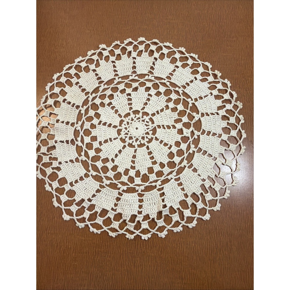 Beautiful Vintage Handmade Crocheted Doily 11"